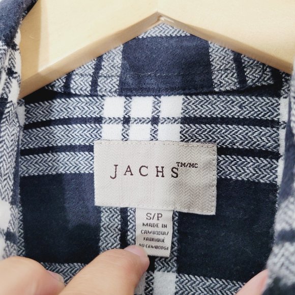 Jachs Men Black White Regular Fit Checkered Cut Away Collar Casual Shirt Size S - Picture 8 of 13